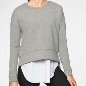 Athleta Modern Sweatshirt Pullover Fleece M‎ Heather Grey Top